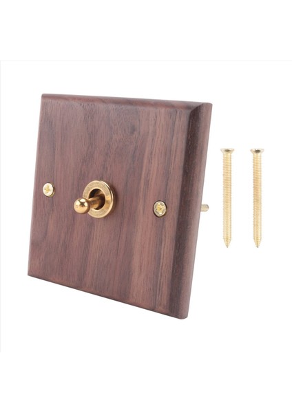 5x Retro Amerikan Endüstriyel Stil Işık Anahtarı Soketi Masif Ahşap Pirinç Geçiş Anahtarı Plakası Antik Evde Kalma Anahtarı (1) (Yurt Dışından) fırsatları