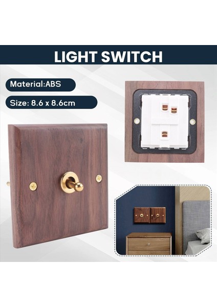 5x Retro Amerikan Endüstriyel Stil Işık Anahtarı Soketi Masif Ahşap Pirinç Geçiş Anahtarı Plakası Antik Evde Kalma Anahtarı (1) (Yurt Dışından) indirimleri