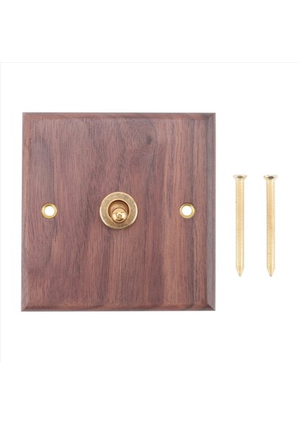 Retro Amerikan Endüstriyel Stil Işık Anahtarı Soketi Masif Ahşap Pirinç Geçiş Anahtarı Plakası Antika Ev Konaklama Anahtarı (1) (Yurt Dışından)