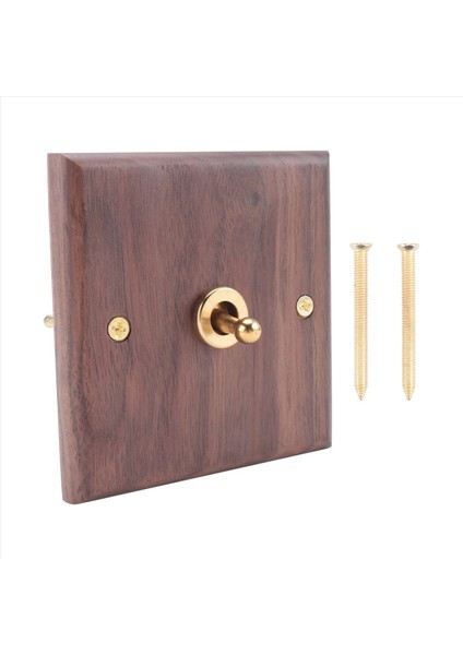 Retro Amerikan Endüstriyel Stil Işık Anahtarı Soketi Masif Ahşap Pirinç Geçiş Anahtarı Plakası Antika Ev Konaklama Anahtarı (1) (Yurt Dışından) fiyatları