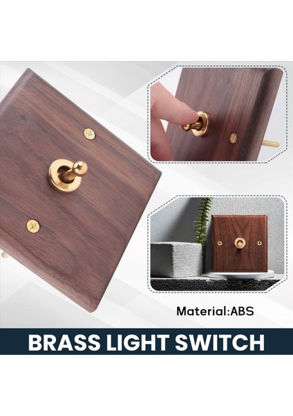 Retro Amerikan Endüstriyel Stil Işık Anahtarı Soketi Masif Ahşap Pirinç Geçiş Anahtarı Plakası Antika Ev Konaklama Anahtarı (1) (Yurt Dışından) indirimleri