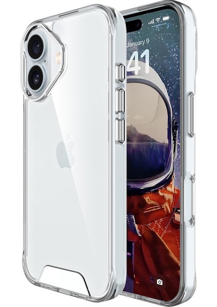 iPhone 16 Nebula Aqua Transparan Ultra Şeffaf Kılıf Çizilmeye Dayanıklı Tam Kapsamlı Koruma