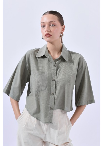 Haki Yan Detaylı Gömlek fiyatları