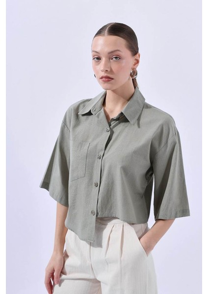 Haki Yan Detaylı Gömlek fırsatları