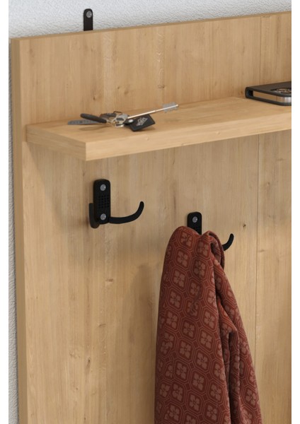 2 Kapaklı Portmanto Elbise Askılığı Vestiyer Ayakkabılık Askılık Güneş Safir Meşe fırsatları