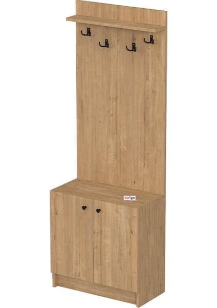 2 Kapaklı Portmanto Elbise Askılığı Vestiyer Ayakkabılık Askılık Güneş Safir Meşe indirimleri