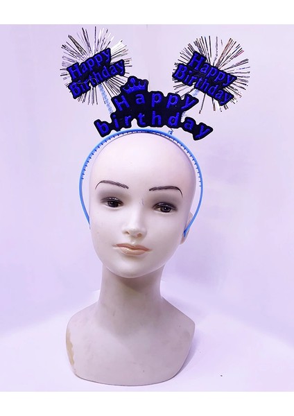 Happy Birthday Neon Mavi Doğum Günü Tacı