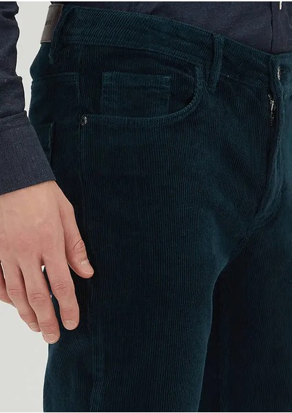 Petrol Düz Dokuma Slim Fit Kadife Casual Pamuk Karışımlı Pantolon modelleri