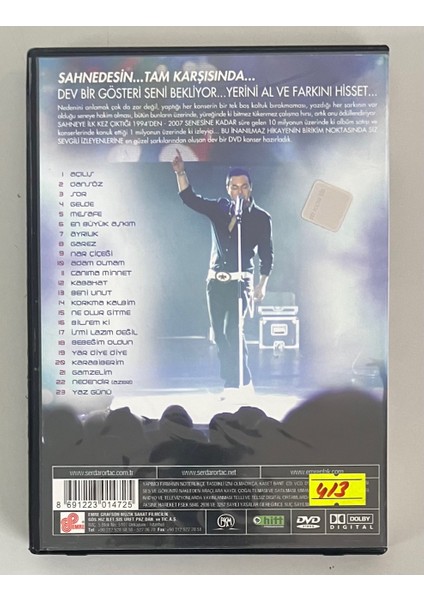 Serdar Ortaç Istanbul Konserleri DVD (Orijinal Dönem Baskı Dvd) fiyatları