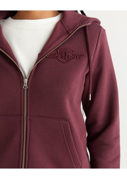 Kadın Bordo Regular Fit Kapüşonlu Fermuarlıı Sweatshirt 4202588.656 indirimleri