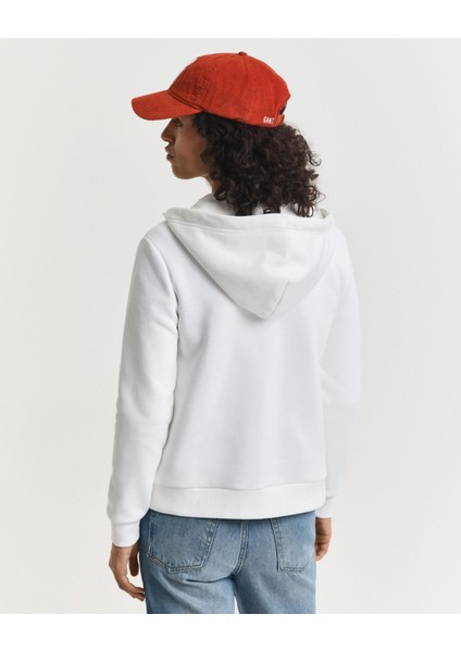 Kadın Beyaz Regular Fit Kapüşonlu Fermuarlıı Sweatshirt 4202588.113 fiyatları
