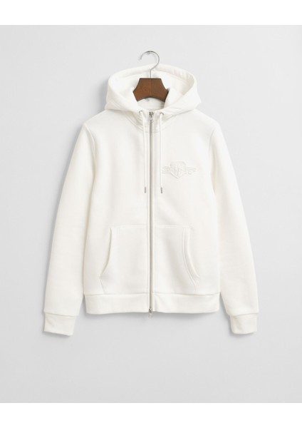 Kadın Beyaz Regular Fit Kapüşonlu Fermuarlıı Sweatshirt 4202588.113 modelleri