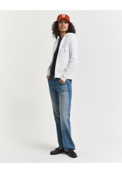 Kadın Beyaz Regular Fit Kapüşonlu Fermuarlıı Sweatshirt 4202588.113 fırsatları