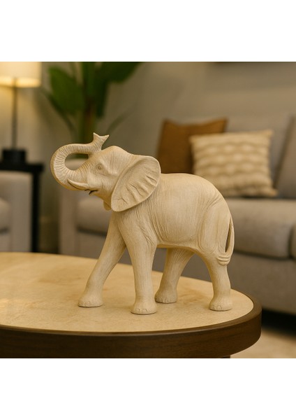 Dekoratif Yürüyen Fil Dekor - Beyaz