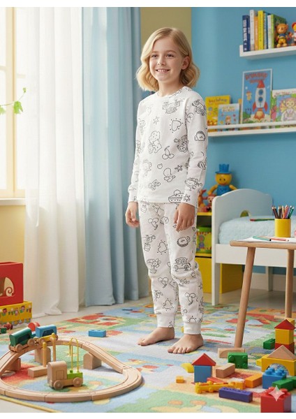 Sude Çocuk Erkek Kız Boyamalı Pijama Takımı fiyatları