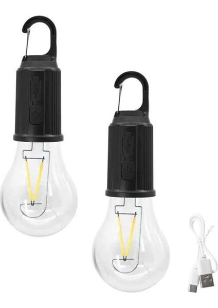 3 Farklı Mod Led'li Şarjlı Asma Kancalı Kamp Lambası Taşınabilir Ampul - ER001Y-53NMY3 modelleri