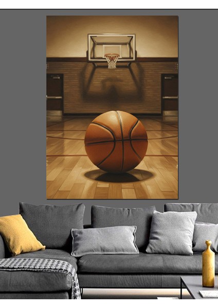 Basketbol Topu Basket Sahası Dekoratif Kanvas - Mdf Ahşap Tablo modelleri