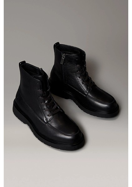 Combat Essential Bağcıklı Deri Erkek Siyah Bot YM0YM01375-0GJ fiyatları