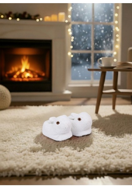 Yetişkin Peluş Tavşan Panduf – Ultra Yumuşak, Sıcak Tutucu, 36-38 / 38-40 Numara