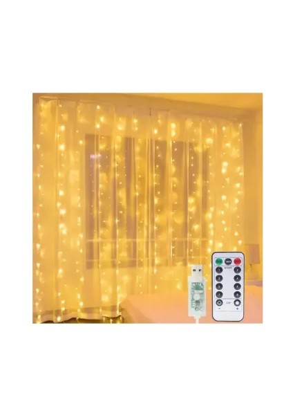 8 Fonksiyonlu Uzaktan Kumandalı Peri Perde LED - 3x3 Metre Günışığı fırsatları