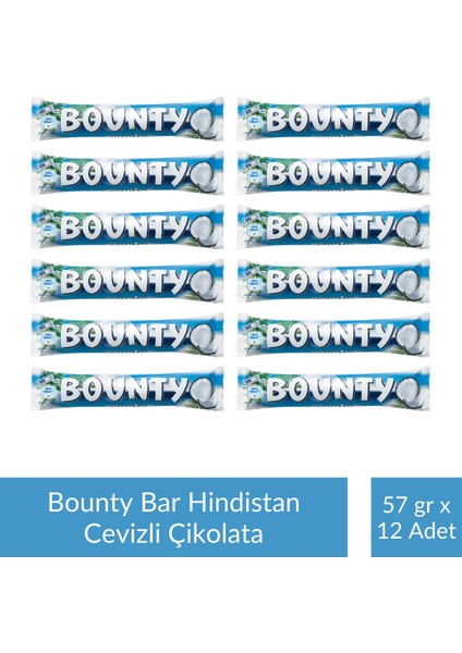 Bar Hindistan Cevizli Çikolata 57 gr x 12 Adet