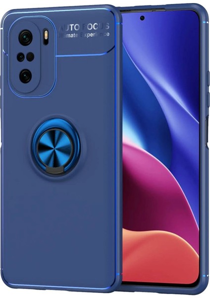 Xiaomi Poco F3 Kılıf Range Yüzüklü Silikon - MAVI-(5796) - ER001Y-53OLO3