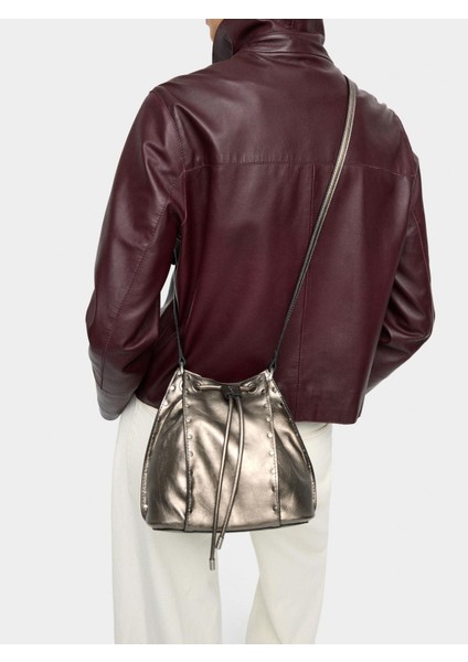 Zımba Detaylı Bucket Çanta