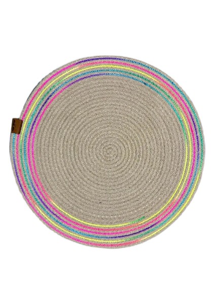 Buğz Decohandy 39CM Neon Renkli Şeritli Jüt Örme Supla Amerikan Servis fırsatları