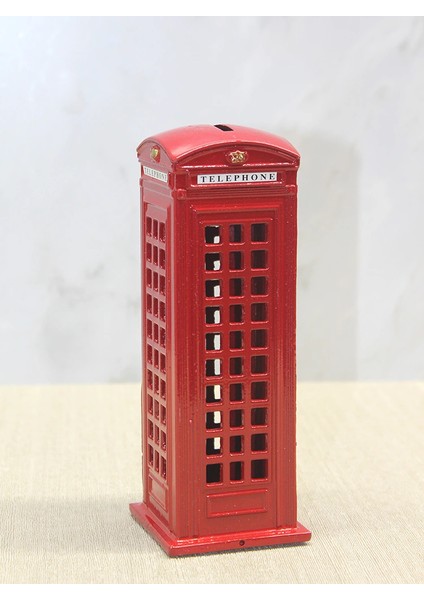 Buğz Dekoratif Metal Telefon Kulübesi Kumbara