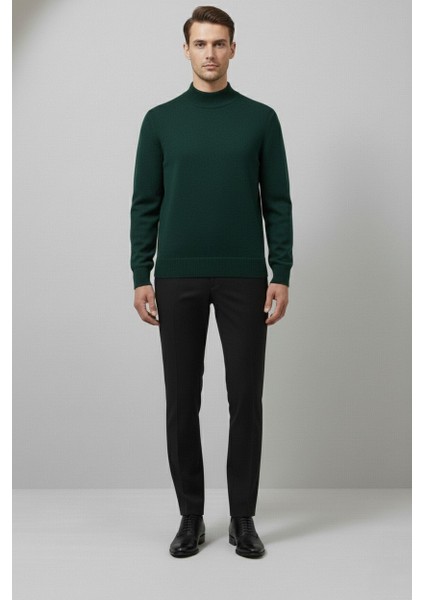 Erkek Slim Kesim Yumuşak Dokulu Tüylenmeyen Yarım Balıkçı Yaka Triko Kazak modelleri