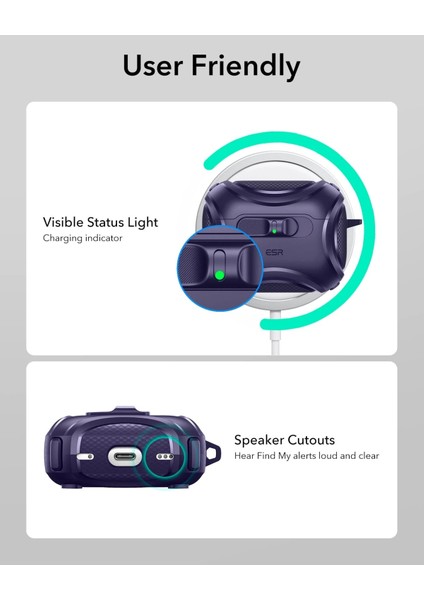 Apple Airpods Pro 3 (3.nesil) Cyber Flicklock Magsafe Şarj Destekli Kilitli Kılıf