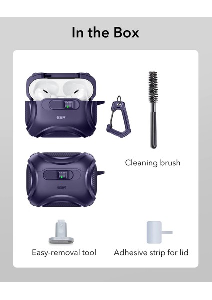 Apple Airpods Pro 3 (3.nesil) Cyber Flicklock Magsafe Şarj Destekli Kilitli Kılıf