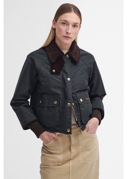 Cropped Beadnell Yağlı Ceket SG51 Sage-Ancient