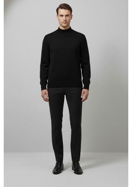 Erkek Slim Kesim Yumuşak Dokulu Tüylenmeyen Yarım Balıkçı Yaka Triko Kazak modelleri