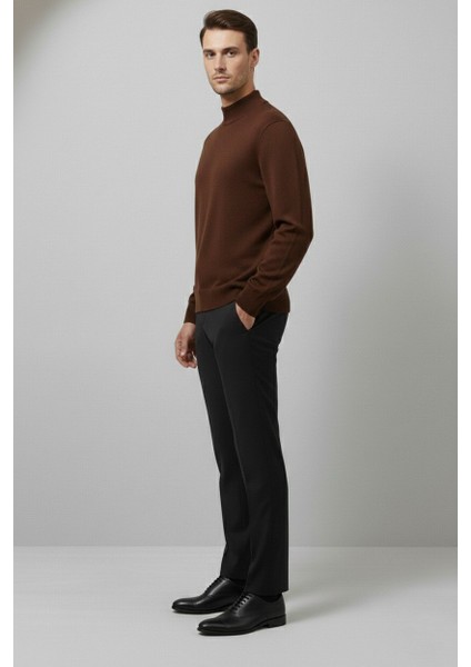 Erkek Slim Kesim Yumuşak Dokulu Tüylenmeyen Yarım Balıkçı Yaka Triko Kazak fiyatları