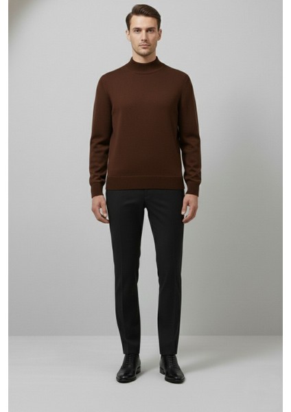 Erkek Slim Kesim Yumuşak Dokulu Tüylenmeyen Yarım Balıkçı Yaka Triko Kazak modelleri