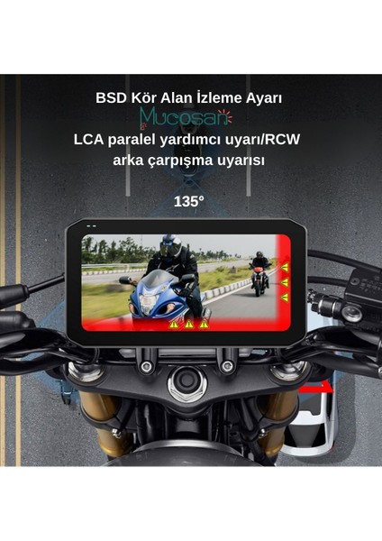 Kör Noktalı – 6.25'' Kör Nokta Uyarılı Lastik Basınç Sensörlü 2k Full Hd Motosiklet Çift Kayıt ve Navigasyon Sistemi fiyatları