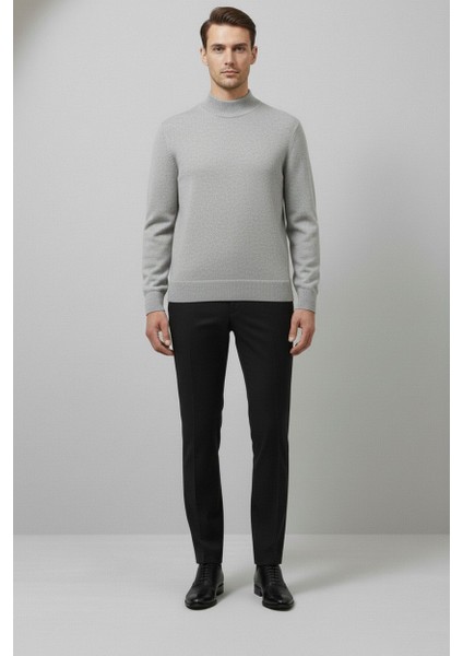 Erkek Slim Kesim Yumuşak Dokulu Tüylenmeyen Yarım Balıkçı Yaka Triko Kazak modelleri