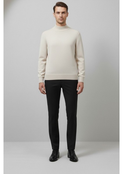 Erkek Slim Kesim Yumuşak Dokulu Tüylenmeyen Yarım Balıkçı Yaka Triko Kazak modelleri