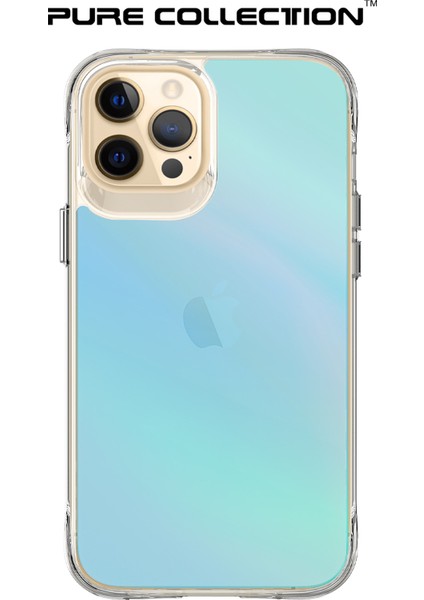 iPhone 12 Pure Rainbow Renk Geçişli Şeffaf Kılıf Çizilmeye Dayanıklı Darbe Emici Parmak Izi Önleyici Mavi modelleri