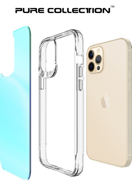 iPhone 12 Pure Rainbow Renk Geçişli Şeffaf Kılıf Çizilmeye Dayanıklı Darbe Emici Parmak Izi Önleyici Mavi indirimleri