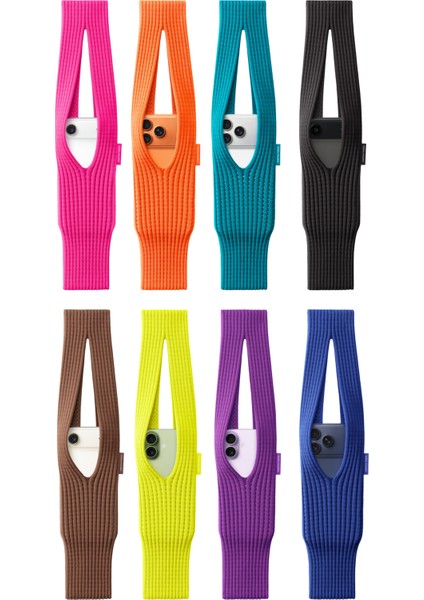Tüm Telefonlarla Uyumlu iPhone Pocket Issey Mıyake Örgü Çapraz Telefon Çantası Askısı 80CM