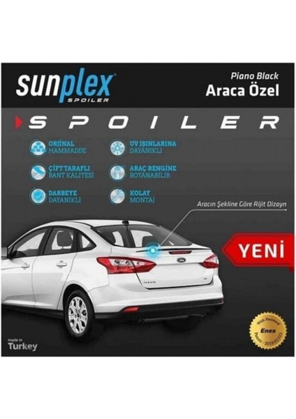 Opel Astra J 2010-2015 Piano Black Bagaj Spoiler modelleri