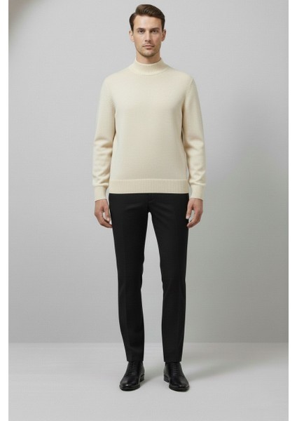 Erkek Slim Kesim Yumuşak Dokulu Tüylenmeyen Yarım Balıkçı Yaka Triko Kazak modelleri