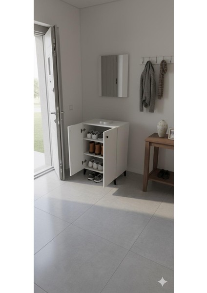 2 Kapaklı Ayakkabılık Raflı Çok Amaçlı Dolap Elbise Veya Mutfak Dolabı Banyo Dolabı fiyatları