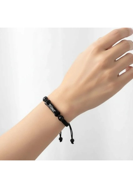 Kişiye Özel Oltu Taşı Örme Bileklik modelleri