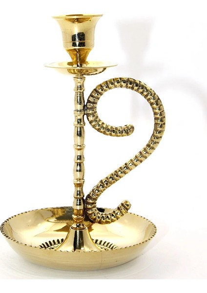 Buğz Tekli Pirinç Şamdan Model 1