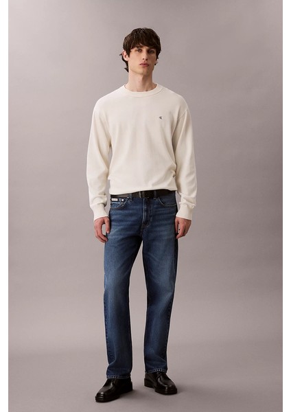 Uzun Kollu Rahat Pamuklu Bisiklet Yaka Erkek Beyaz Kazak LV04RC309G-YAS fiyatları