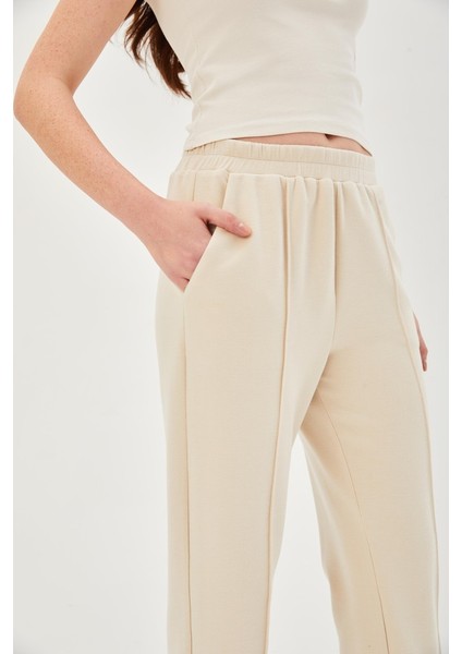 Bel ve Paçası Lastikli Jogger Örme Pantolon fiyatları