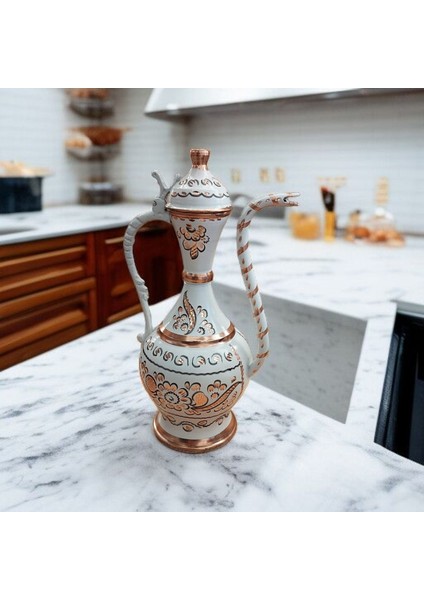 Bakır Ibrik El Işlemeli Bakır Süs Ibrik 22 cm Osmanlı Ibrik Lengerli Ibrik Hürrem Ibrik El Yapımı
